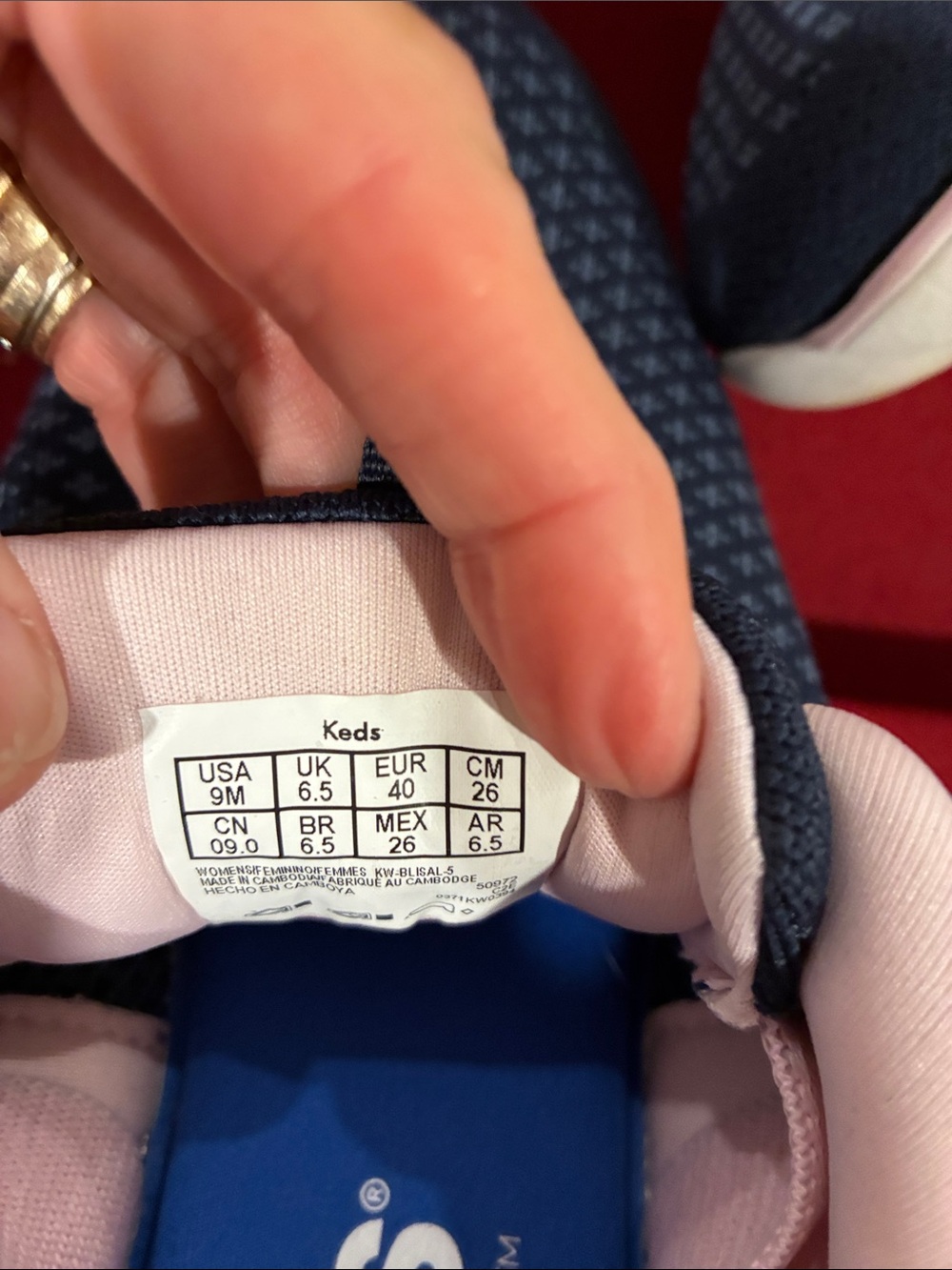 Keds Navy and White Knit Slip-On Sneakers - Women's - Picture 7 of 7